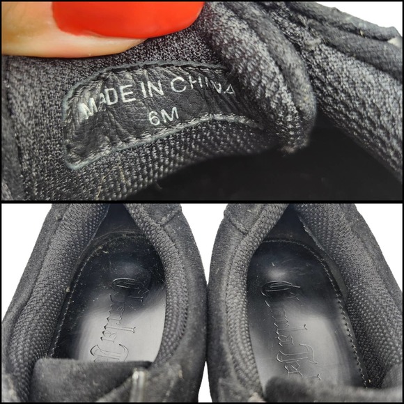 Charla Tedrick Dolls Kill Shoes 6 Black Rainbow Striped Platform Sneakers LGBTQ - Picture 11 of 12